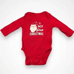4/$20 Carter’s Baby Santa Long  Sleeve Onesie